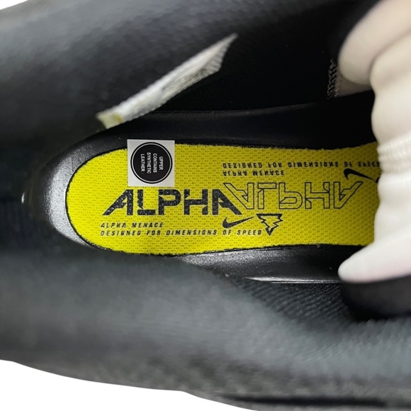 NEW! Nike Alpha Menace Pro 3 Football Cleats Black & White Men’s 12 - Picture 12 of 15